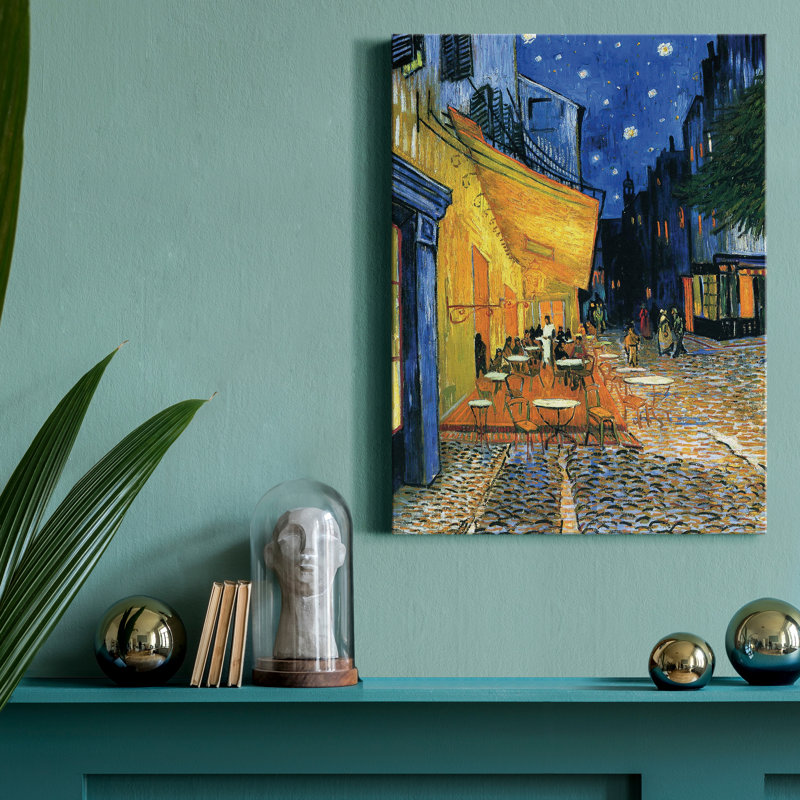 «The Café Terrace» par J Paul, reproduction d'art sur toile tendue, H 32 po x l 24 po x P 1 po