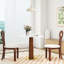 Table en pierre frittée de 33,5 po avec des pieds en bois et une base dorée pour les réunions de 2 personnes dans les petites cuisines. Conception élégante, utilisation dans les salles à manger, durabilité de style contemporain
