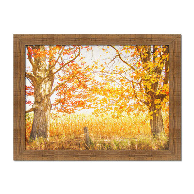 Encadré par Fall par Hal Halli. Impression sur papier - Montée et encadrée avec de l'acrylique transparent
