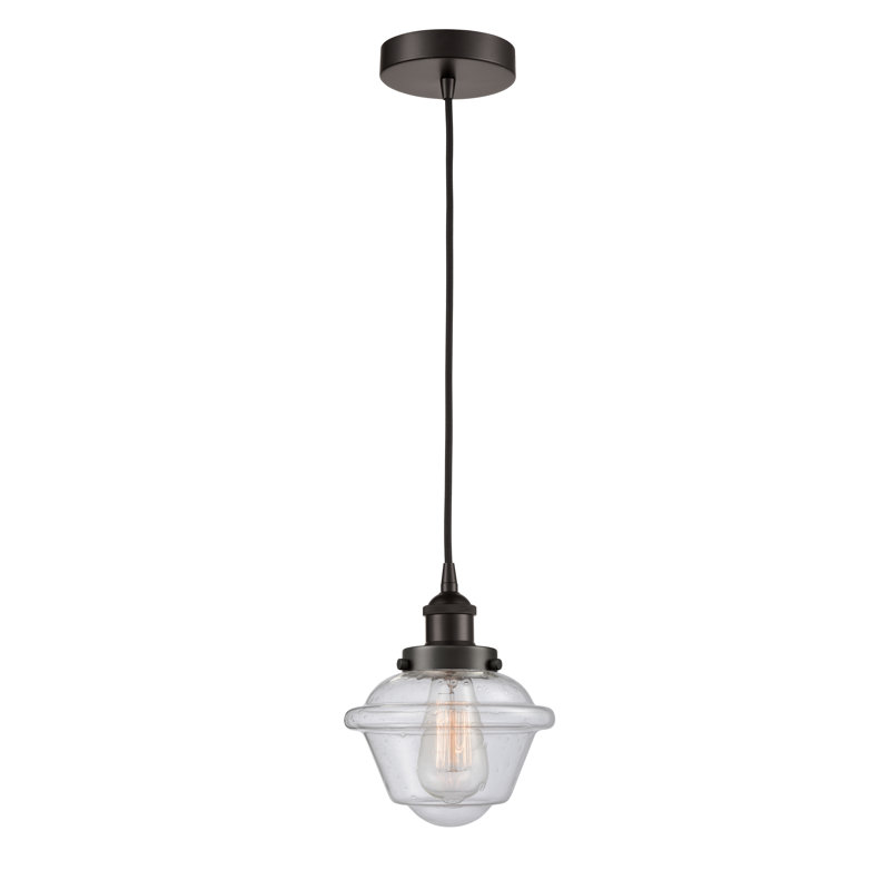 Luminaire suspendu simple à 1 lumière Calliope, Bronze huilé