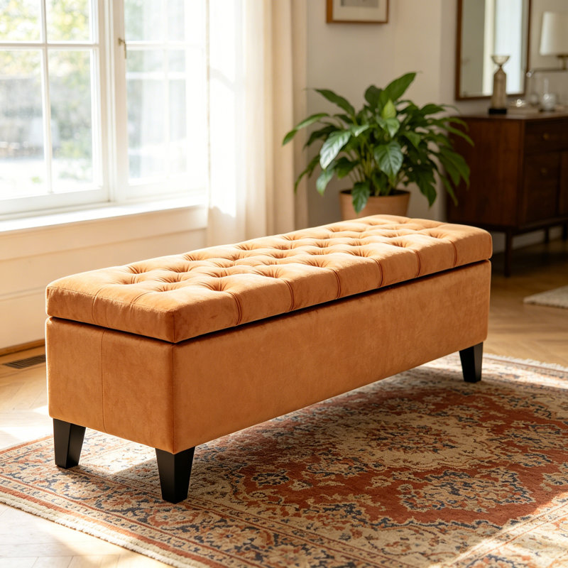 OTTOMAN DE RANGEMENT GLOUSTER, Orange