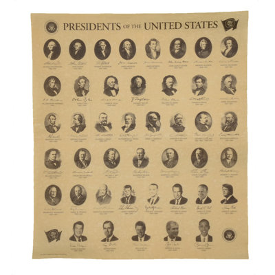 Papier des présidents des états-unis sur papier parchemin