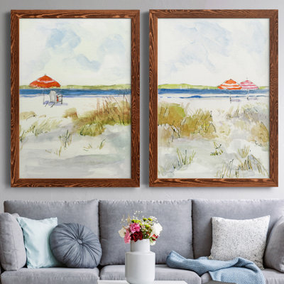 " Sketchy Beach I " 2 - Pieces Painting Print