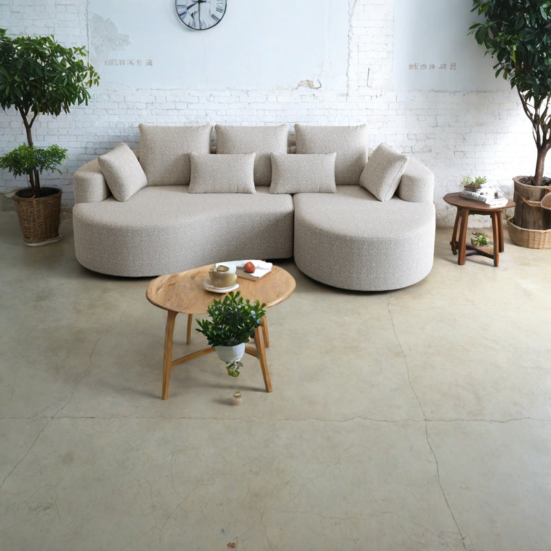 Canapé modulaire surdimensionné moderne, revêtement en chenille, design courbé pour la maison