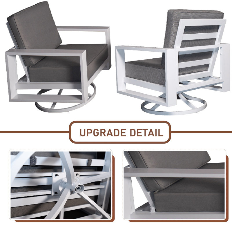 Ensemble repas extérieur pour 4 personnes Makensy, H 25,2 po x L 55,11 po x l 33,46 po