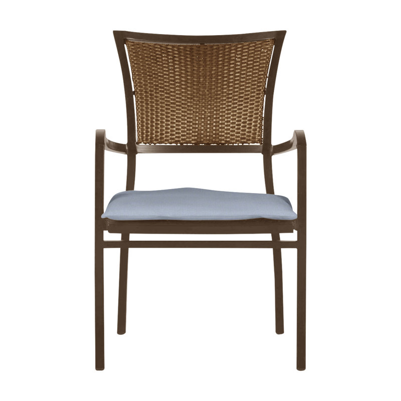 Chaise avec accoudoirs Aire - Alun chêne / Osier résine Raphia, Pas de soudure, Chambray tonnelle, Chêne / Raphia