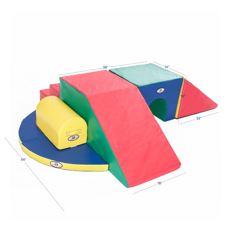 Adventure 7 Piece Playroom Play Set in Lavender Colored Enhanced Fabric, Enhanced Lavender, 16"Hx50"Wx58"D