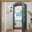 Porte-clés pour décoration murale avec tablette et crochets, organisateur de courrier mural avec porte-lunettes de soleil, porte-clés circulaire pour porte d'entrée, décoration murale rustique Boho (blanc)