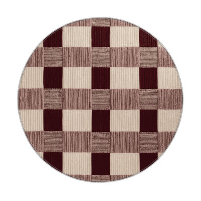 Tapis d'intérieur et d'extérieur à carreaux brun