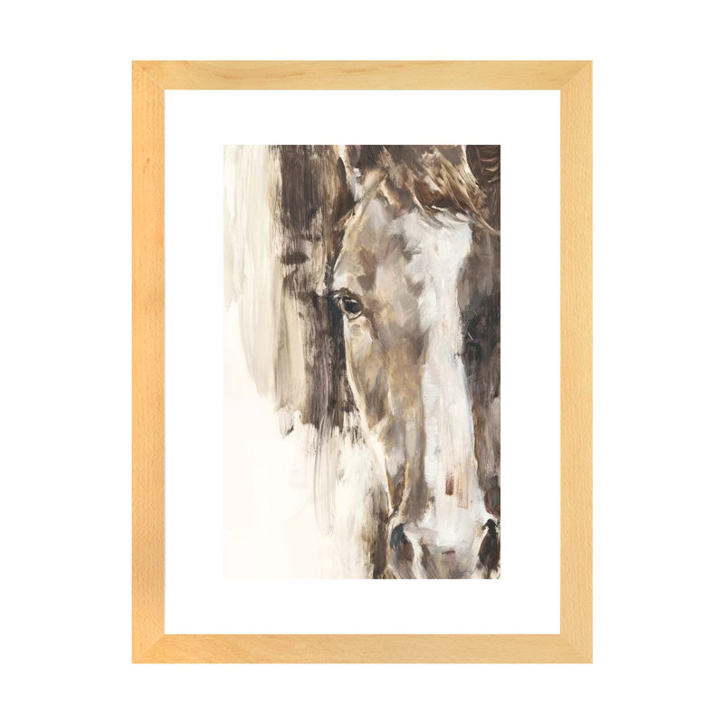 «Crroped Equine Study I» par Ethan Harper - reproduction d'art, H 24 po x l 16 po x P 1 po, Toile avec cadre en bois beige