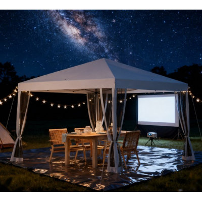 Pop Up Canopy,Outdoor Pop-Up Canopy With Sidewalls, Mesh Walls, Instant Setup