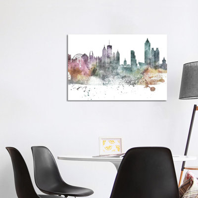 Atlanta Pastel Skylines by WallDecorAddict - Wrapped Canvas Gallery-Wrapped Canvas Giclée