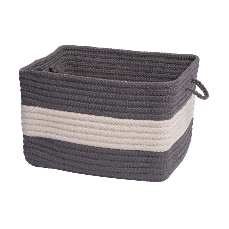 Panier en plastique intérieur / extérieur, Gris foncé / Blanc, H 10 po x l 14 po x P 10 po