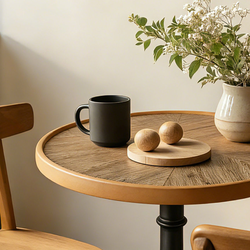 Table basse en bois 20 po avec pieds en métal, table d'appoint rétro pour salon, chambre à coucher, maison de campagne 20 po
