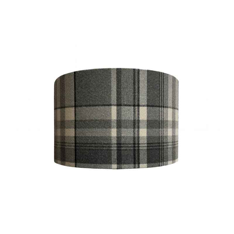 Cotton Drum Lamp Shade ( Screw On ), 17.5cm H x 20cm W x 20cm D, Grey