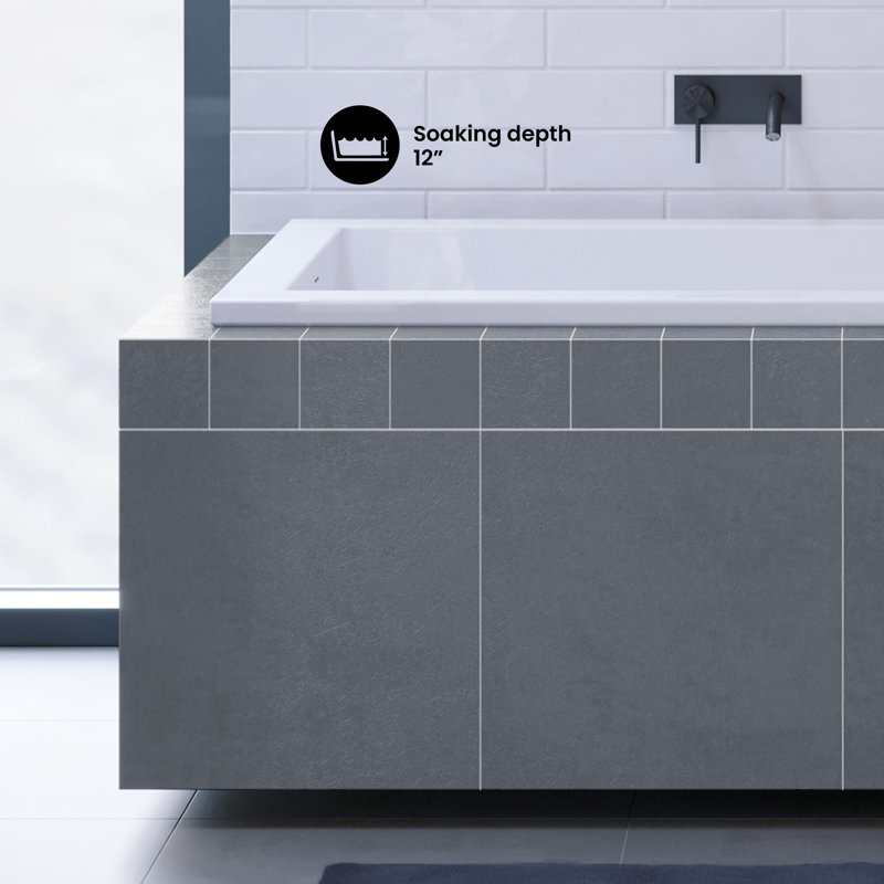 Voltaire 54" x 30" Reversible Drain Drop-In Bathtub, White