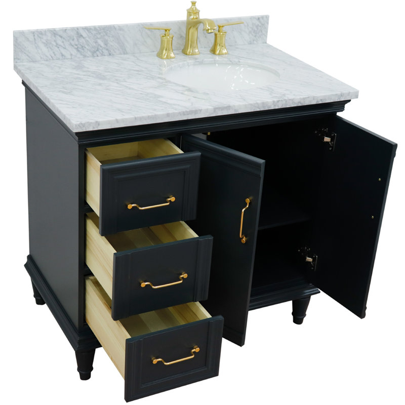 Ensemble de meuble-lavabo simple 37 po LeRay, Gris foncé