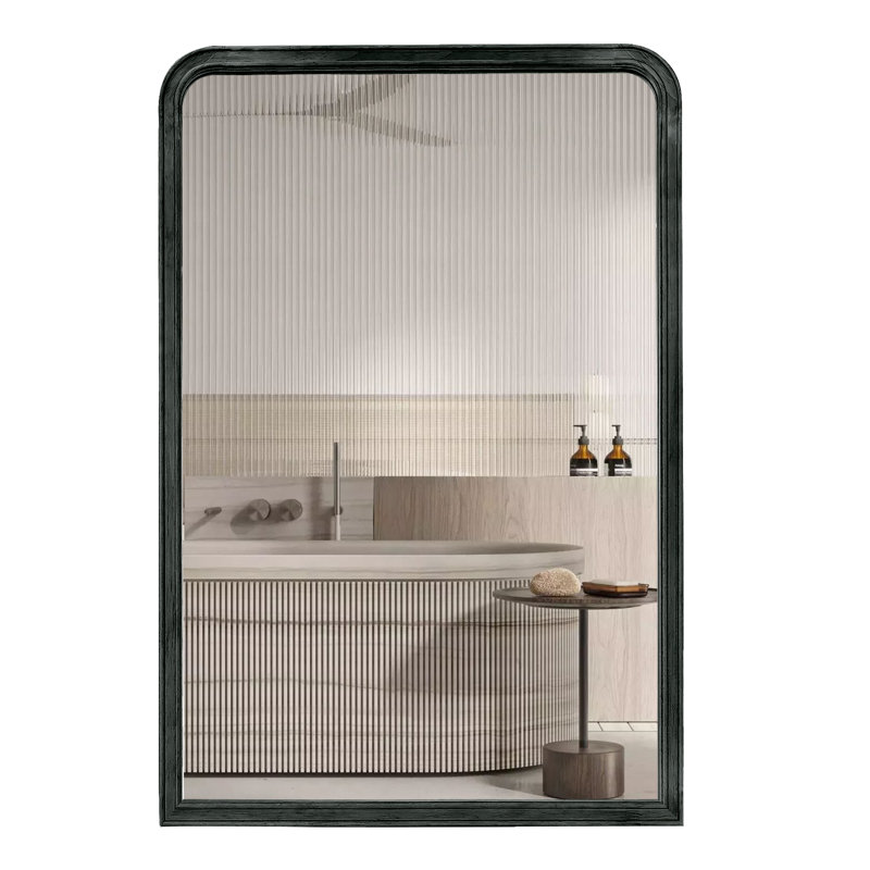 Ancell Solid Wood Mirror, 40" x 30", Black