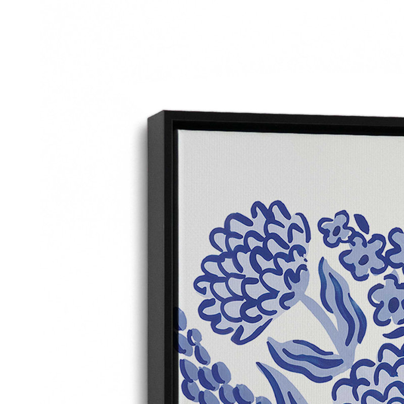 «Blue Reverie III» par Laura Marshall, reproduction d'art, H 16 po x l 12 po, Cadre flottant, Noir