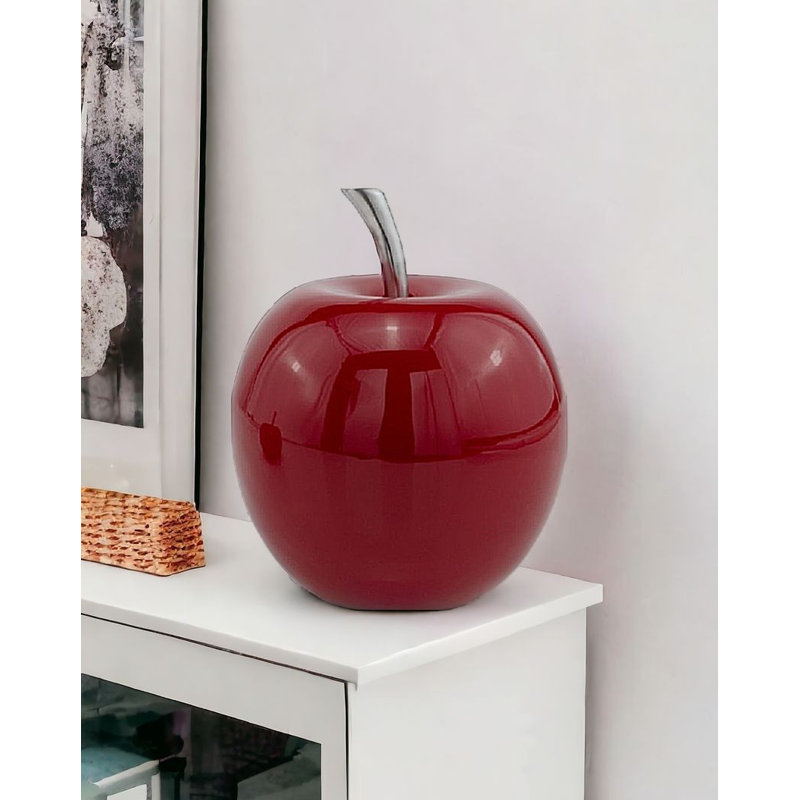Sculpture de table Gennoviva, Poli / rouge, H 11 po x l 5,5 po x P 5,5 po
