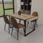 Ensemble de table de salle à manger rectangulaire en bois aggloméré 59 pouces et chaises en suède de style industriel moderne avec base en métal, parfait pour les cuisines et les salles à manger contemporaines-271484647-271484640