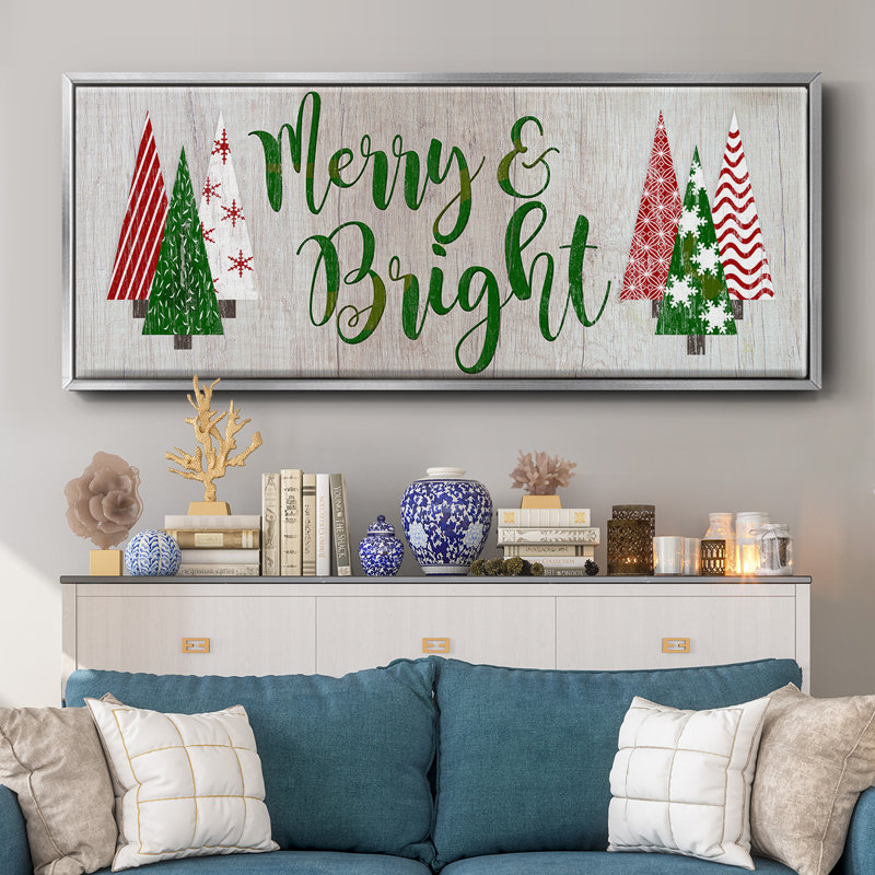 Merry & Bright- Framed Canvas, 24" H x 60" W