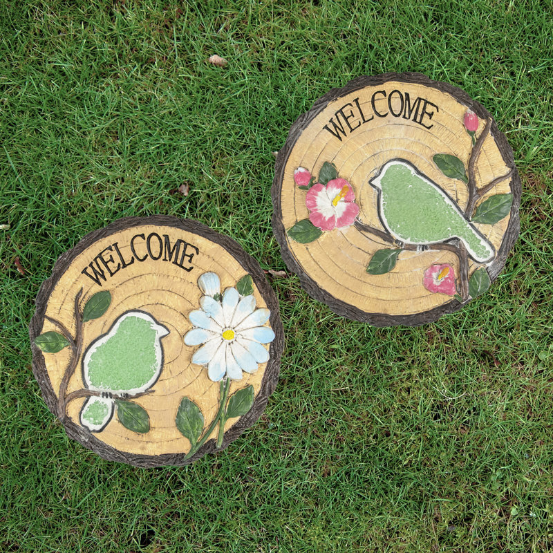 Pierres de jardin d'extérieur Welcome Birds