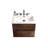Modern Bathroom Vanity 24" - Walnut, Ceramic Sink, Silent & Elegant Vanity: Walnut With Functionality