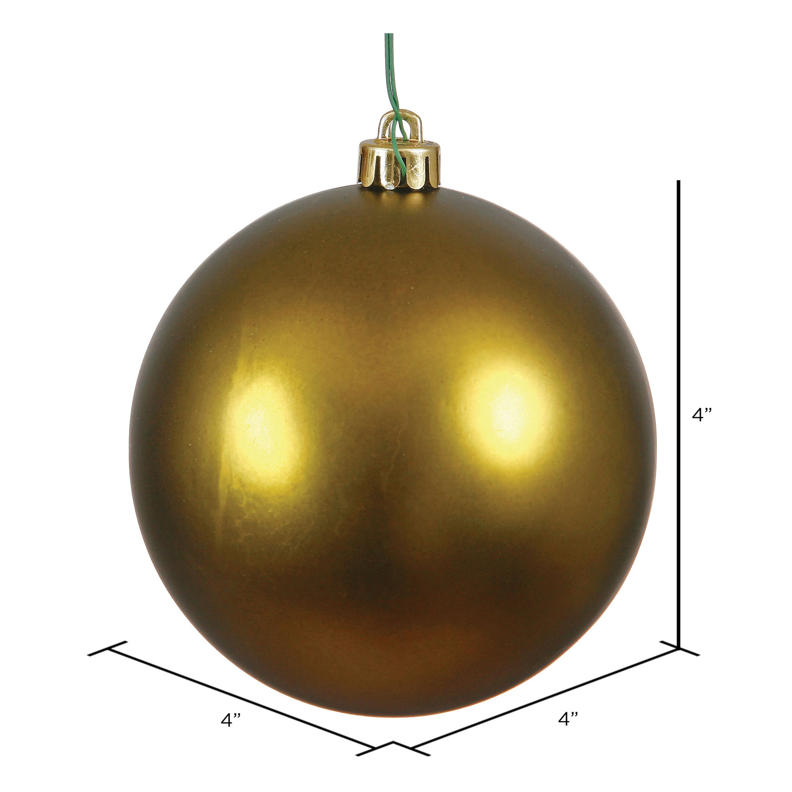 4" Shatterproof Bauble, Olive