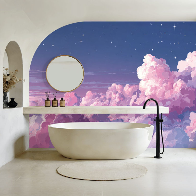 Papier peint adhésif mural Dreamy Minimalist Night Sky, 144" L x 100" W