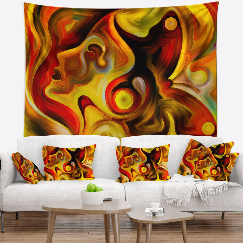 Tapisserie d'émotions de papillon abstrait, H 32 po x l 39 po