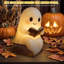 Veilleuse fantôme mignon lisant un livre, lampe figurine fantôme en résine, lampe décorative d'Halloween à lumière chaude pour chambre, bibliothèque, foyer et table de fête, cadeau d'Halloween