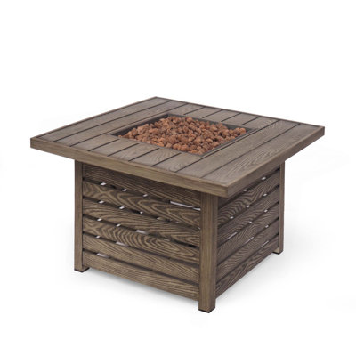 Square Iron Fire Pit-50,000 Btu Tank Inside
