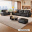 Black Genuine Leather Standard Sofa cushion Loveseat-725807447-725807432