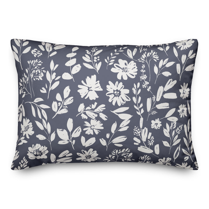 Housse et insert pour coussin rectangulaire estampé 24, Bleu