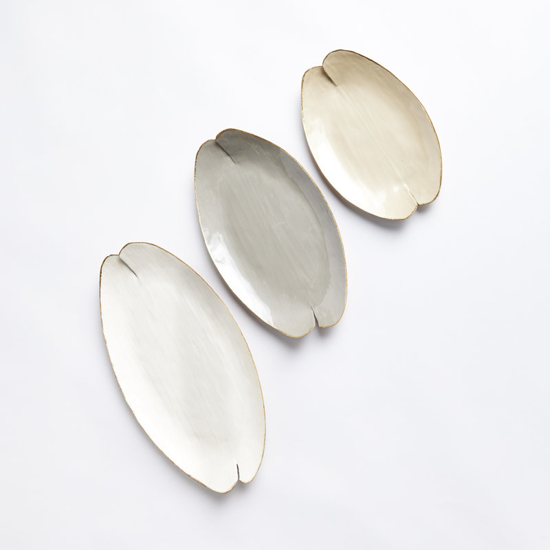 Gratton Metal Decorative Tray, Beige