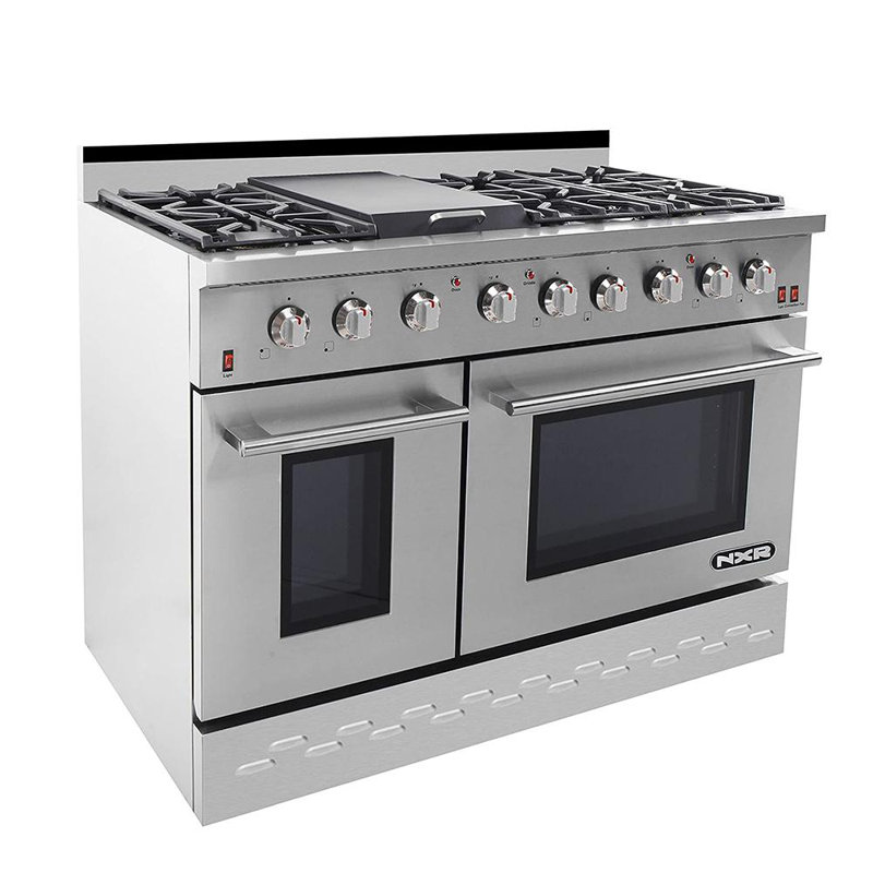 Ensemble de cuisine 2 pièces avec hotte autoportante à double combustible de 48 po et hotte sous l'armoire de 22 po