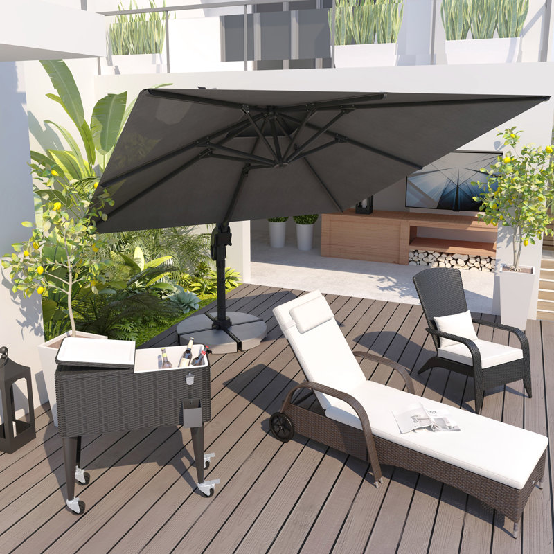 Parasol de patio 10 pieds gris