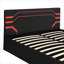 Grand lit plateforme tapissier Cyberpunk de style Esports avec rangement hydraulique sous le lit, noir classique et rouge-129461212