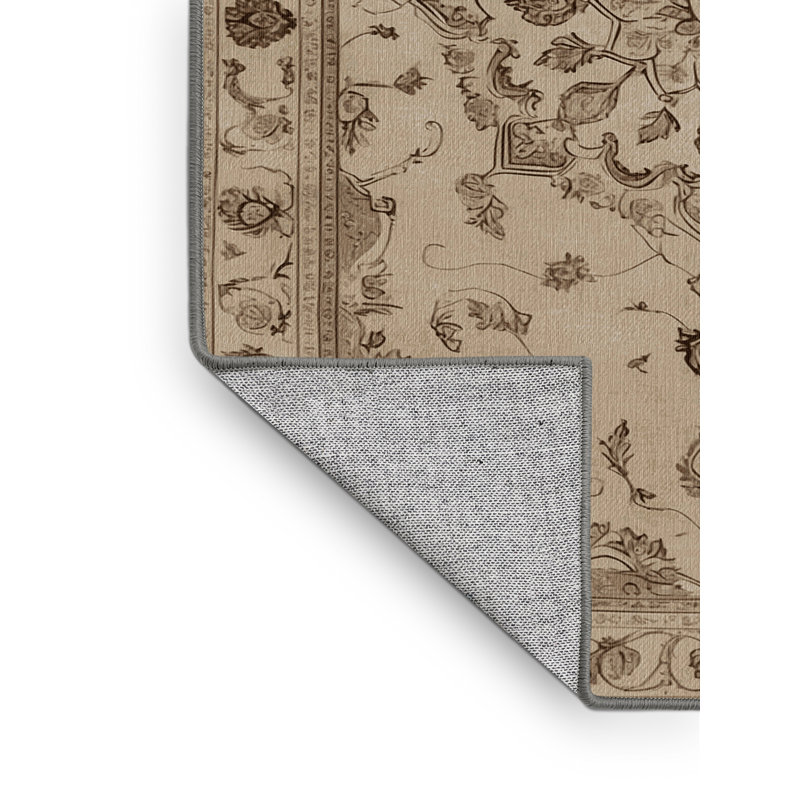 Tapis gris Tabriz lavable à la machine