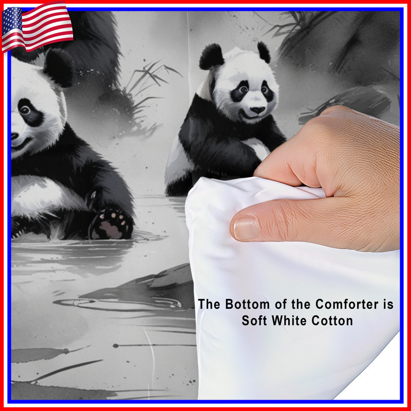 Édredon Panda Family In Water, Grand lit