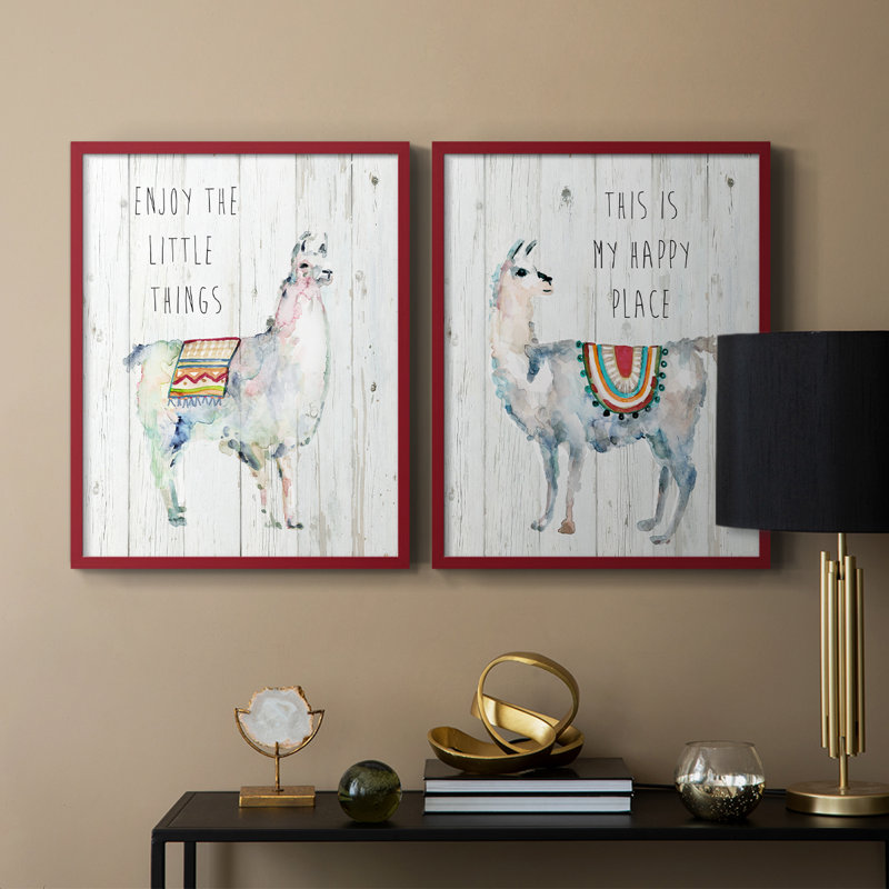 Llama Little Things-Reproduction encadrée de qualité supérieure - prêt à être accroché - aucun clou requis - aucun clou requis