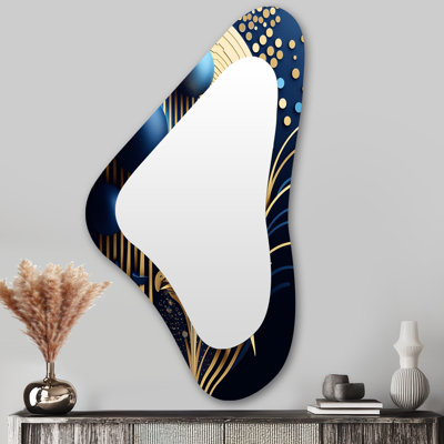 Parfum Futur Minimalisme Géométrie de la Conscience III - miroir mural de forme unique géométrique, miroir décoratif asymétrique moderne, impression d'art en métal