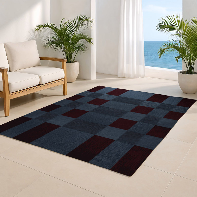 Tapis d'intérieur et d'extérieur à carreaux gris, Rectangulaire 2 pi x 3 pi