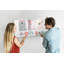 Magnetic Memo Board Whiteboard - 120 x 60 cm - With Marker and Magnets - Happy tabs