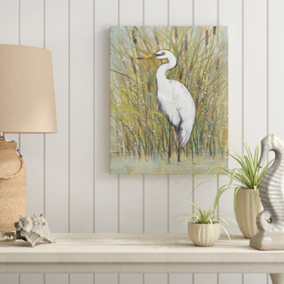 « white aigrette i », impression sur toile tendue