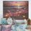 «Sunset Floral Beach Flourish I» - Reproduction de plage sur bois