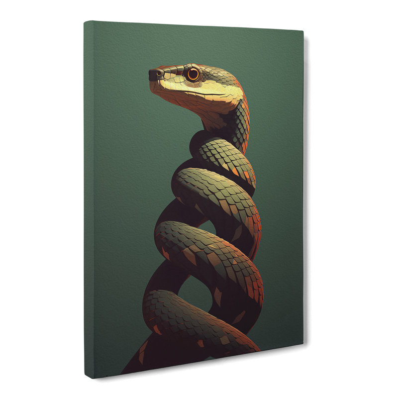 Snake Minimalism No.2 - Wrapped Canvas, 50cm H x 35cm W x 3cm D
