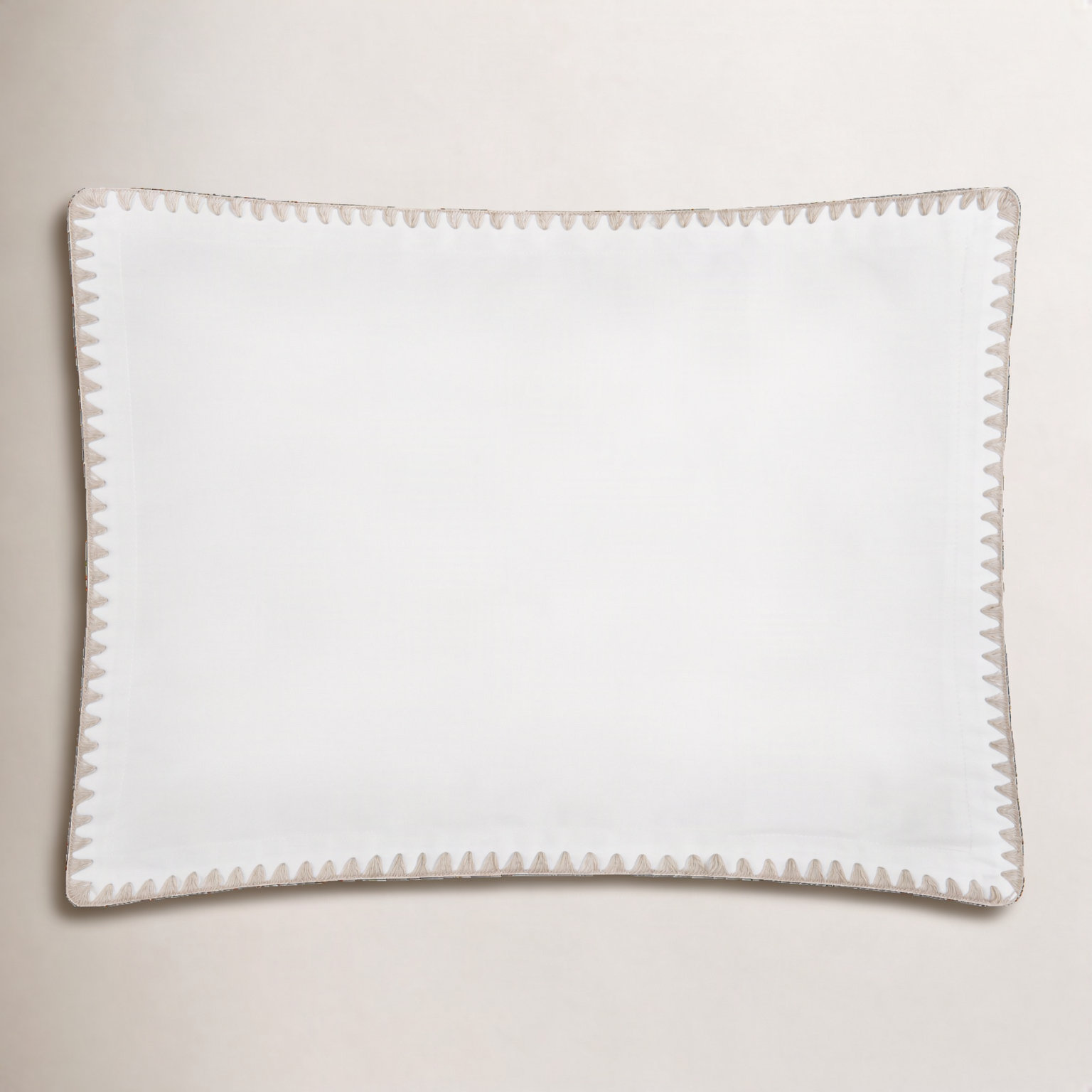 POPPY Cotton Sham, Standard, white/ latte