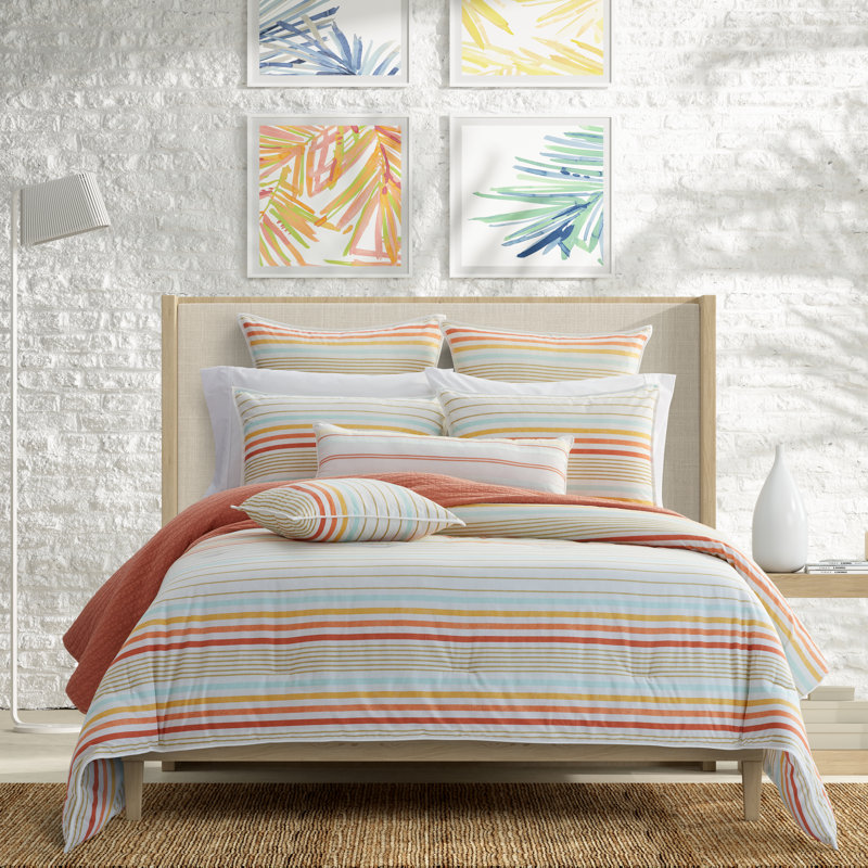 Rebecca Surf 3 Piece Comforter Set, Surf Teal, King/Cal.King Comforter + 2 King Shams
